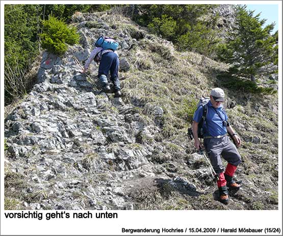 vorsichtig geht's nach unten