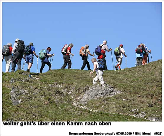 weiter gehts über einen Kamm nach oben