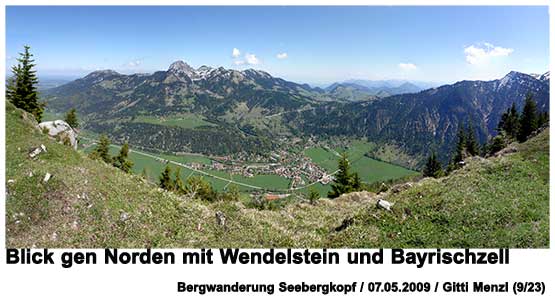 Blick gen Norden mit Wendelstein und Bayrischzell