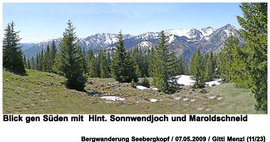 Blick gen Süden mit Hint. Sonnwendjoch und Maroldschneid