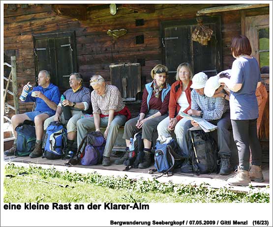 eine kleine Rast an der Klarer-alm