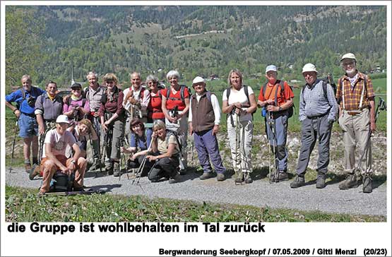 die Gruppe ist wohlbehalten im Tal zurück