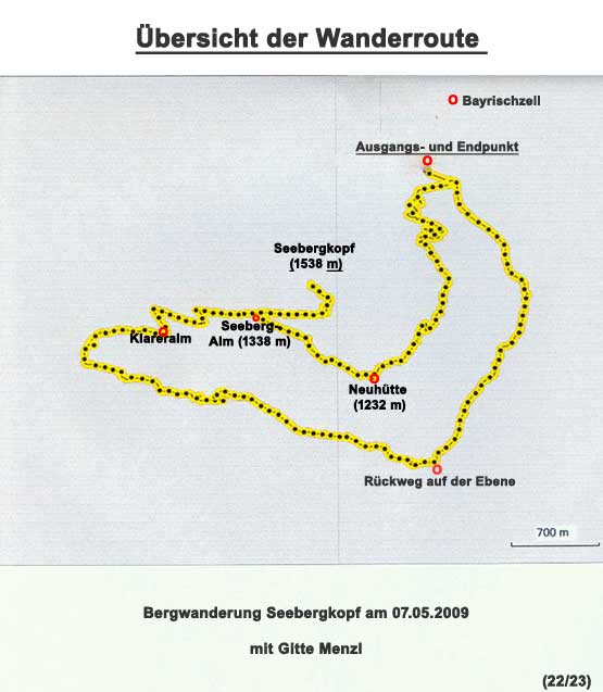 Übersicht der Wanderroute