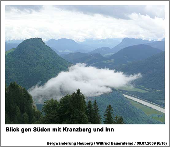 Blick gen Süden mit Kranzberg und Inn