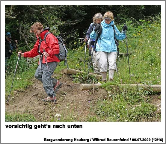 vorsichtig geht's nach unten