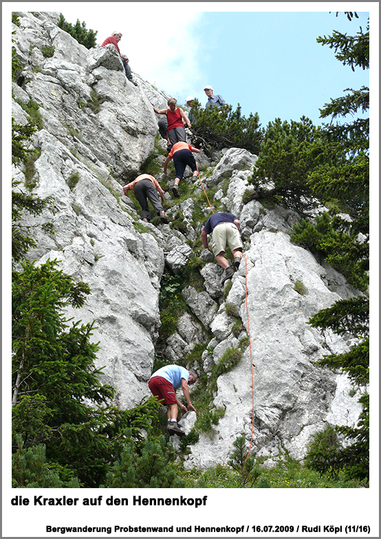 die Kraxler auf den Hennenkopf