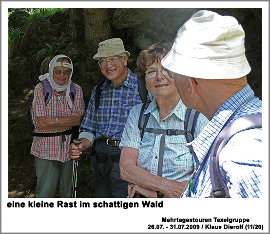 eine kleine Rast im schattigen Wald