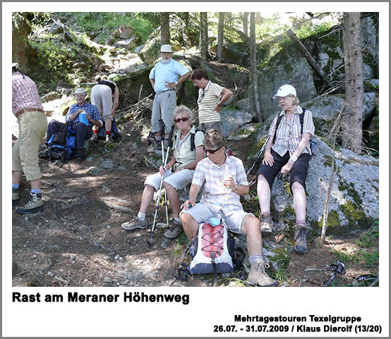 Rast am Meraner Höhenweg