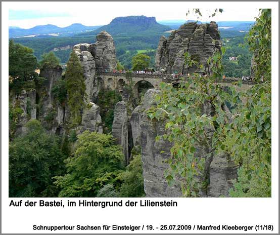 Auf der Bastei, im Hintergrund der Lilienstein