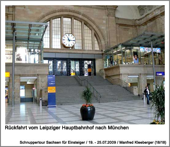 Rückfahrt vom Leipziger Hauptbahnhof nach München