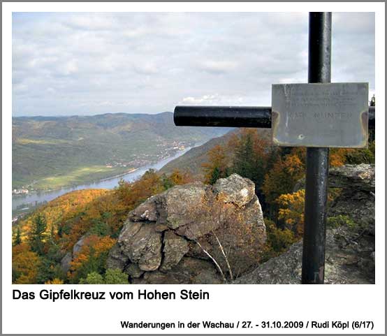 das Gipfelkreuz vom Hohen Stein