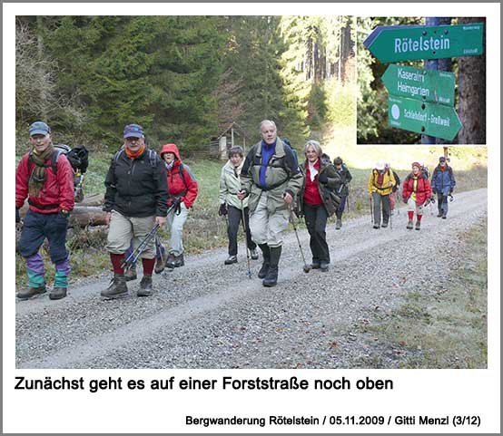 zunächst geht es auf einer Forststraße nach oben