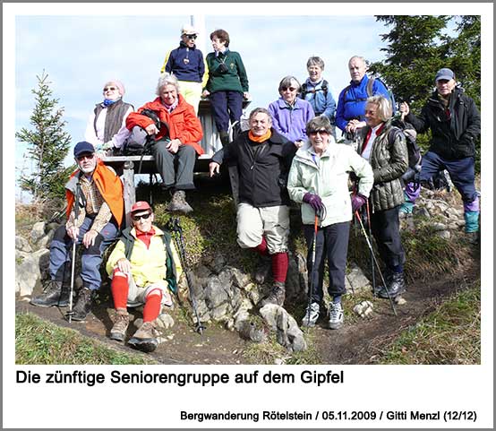 die zünftige Seniorengruppe auf dem Gipfel