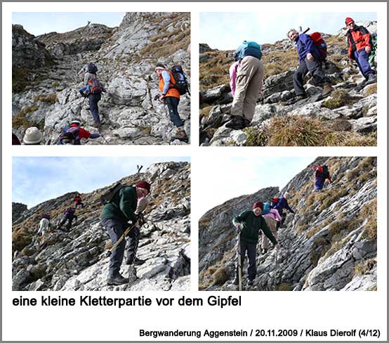 eine kleine Kletterpartie vor dem Gipfel