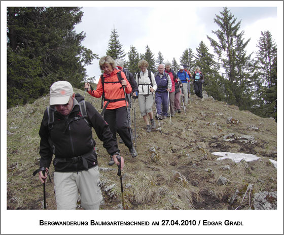 Rückweg auf einen schmalen Steig