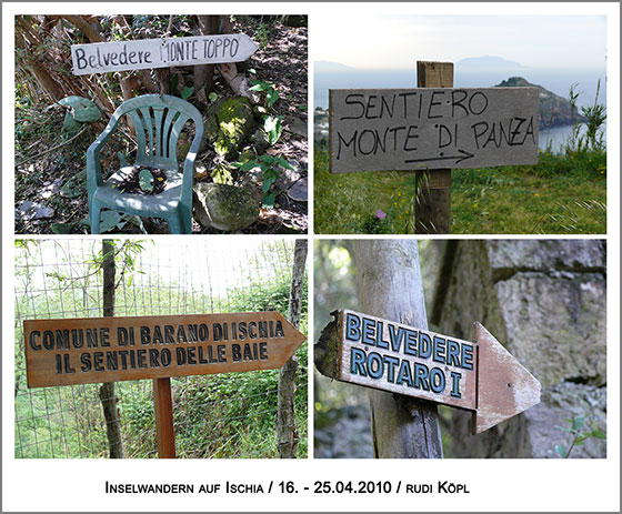 Hinweisschilder in unterschiedlicher Art