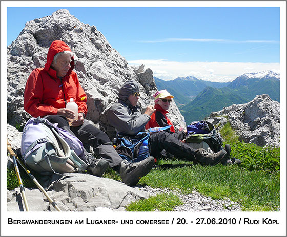 Rast auf dem stürmischen Monte Grona