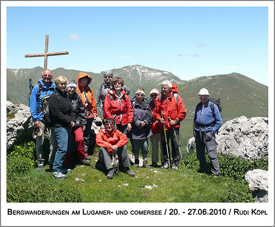 die Wandergruppe auf dem Monte Grona