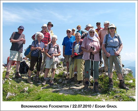 die Wandergruppe auf dem Fockenstein