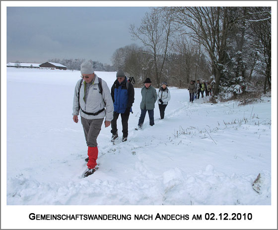 entlang an verschneiten Wiesenrändern