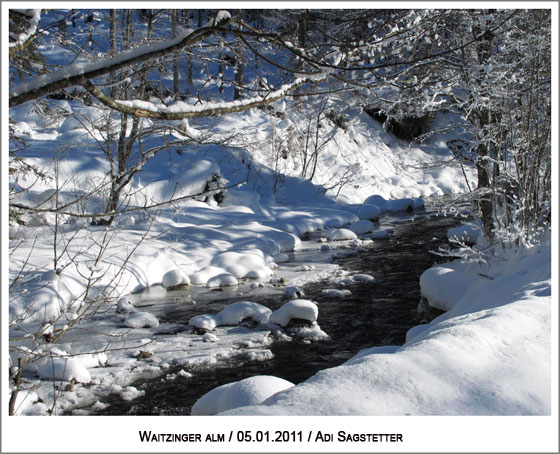 verschneites Bächlein