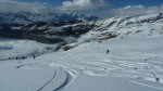 <p>Abfahrt zur H&uuml;tte, im Hiintergrund der Gornergrat</p>