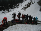 <p>Unter der Nordwand liegt noch ordentlich Schnee</p>