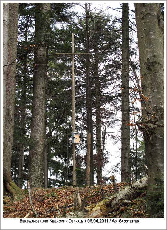 das Gipfelkreuz des Keilkopfes (1125 m)