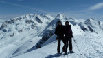 <p>Gipfel Breithorn, im Hintergrund die Monte Rosa Gruppe</p>