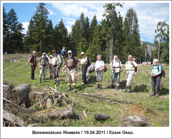 die Gruppe blickt auf Wamberg