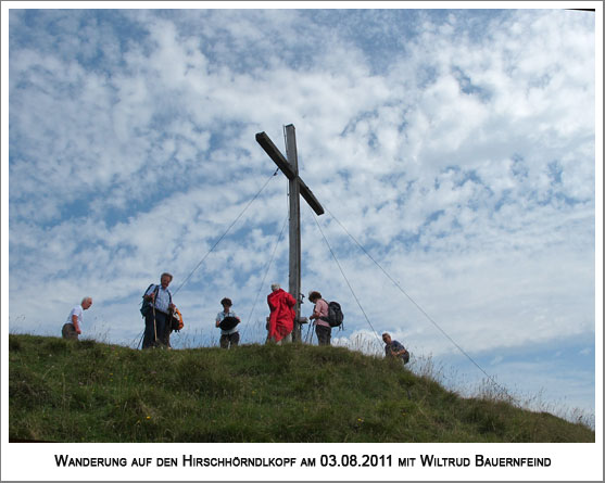 das Gipfelkreuz des Hirschhörndlkopf