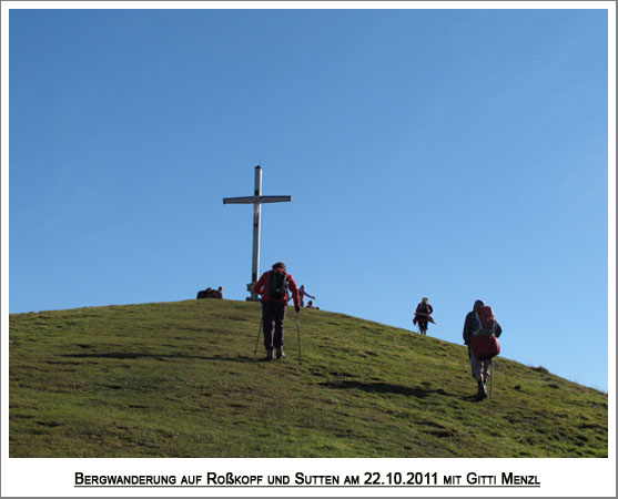 das Gipfelkreuz des Roßkopf ist gleich erreicht