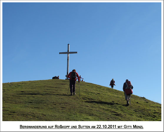 das Gipfelkreuz des Roßkopf ist gleich erreicht