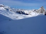 <p>Aufstieg zur Grand Casse, das Refuge Col de la Vanoise liegt unter uns in der Sonne</p>