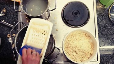 Selfmade Käsespätzle - quite a piece of work, but definitively worth it! 