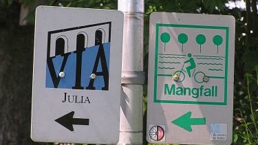 Wir folgen der Via Julia und dem Mangfall-Radweg