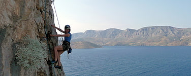 climbing outside.