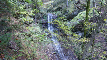 Etwas spärlich zeigt sich der Reitner Wasserfall