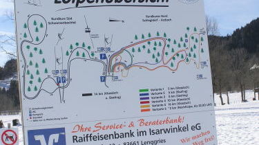 Loipenplan; links Schwarzenbachtal-Loipe