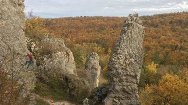 Wunderbare Kletterherbststimmung im Burgeslauer Gebiet