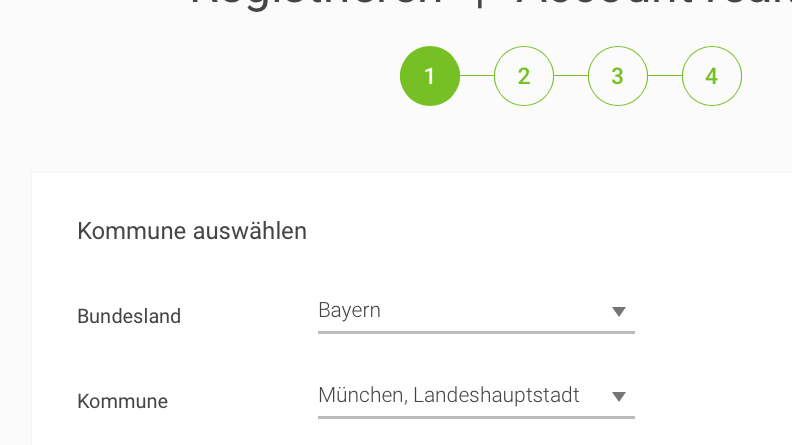Wähle dein Bundesland und die Kommune