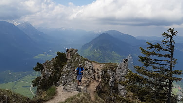 Am Schartenkopf, Blick nach West über die Ammergauer Alpen