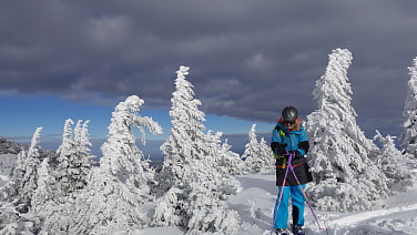 Skitourenauftakt im November auf die Lacherspitz mit grandiosem Pulverschnee. Komfortable Anfahrt mit der BRB bis Osterhofen. Wir konnten unsere Ski direkt am Bahnhof anziehen.
