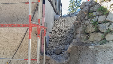 Trockenlegung der Giebelwand abgeschlossen