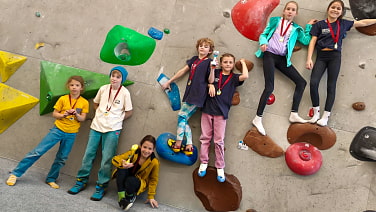 Teil des Kletterteams U11 & U13