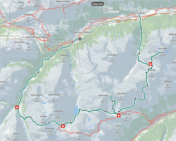 Karte der Tour