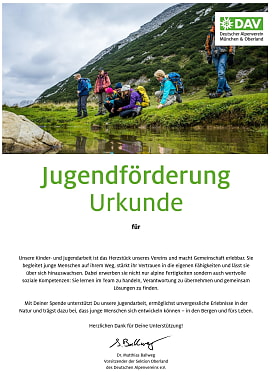 Urkunde Alpiner Umweltschutz