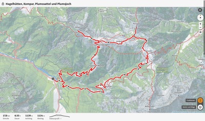  Hagelhütten, Kompar, Plumssattel und Plumsjoch