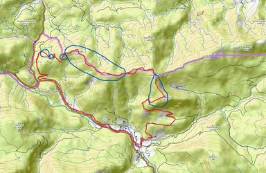 Screenshot mit einer groben Übersicht der Weglos-Passagen. Östlich des Reitstein vsl. wieder Wege.