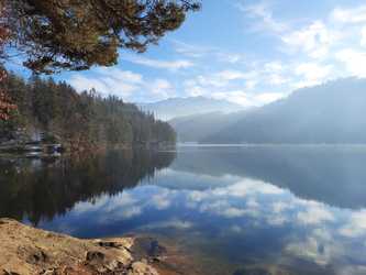 Blick vom Hechtsee Richtung Kaisergebirge